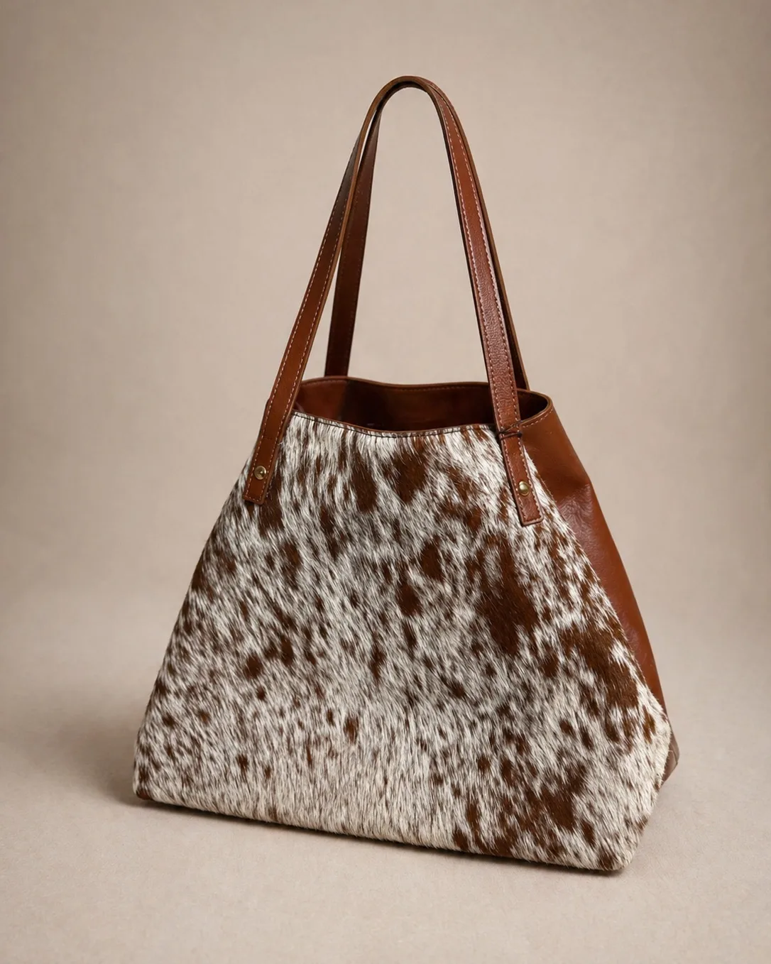Shopper Jaspeado Cuero Liso