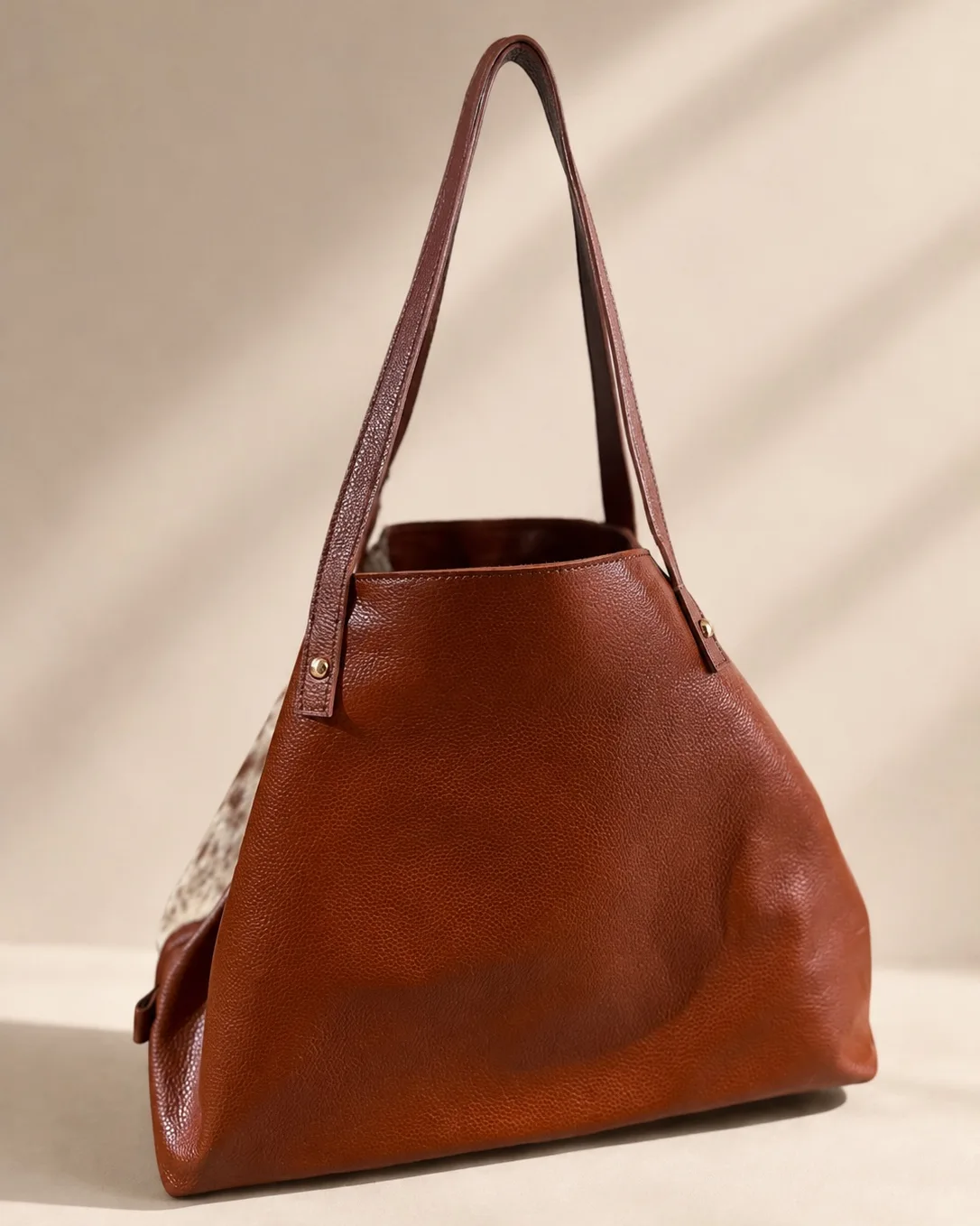 Shopper Jaspeado Cuero Liso