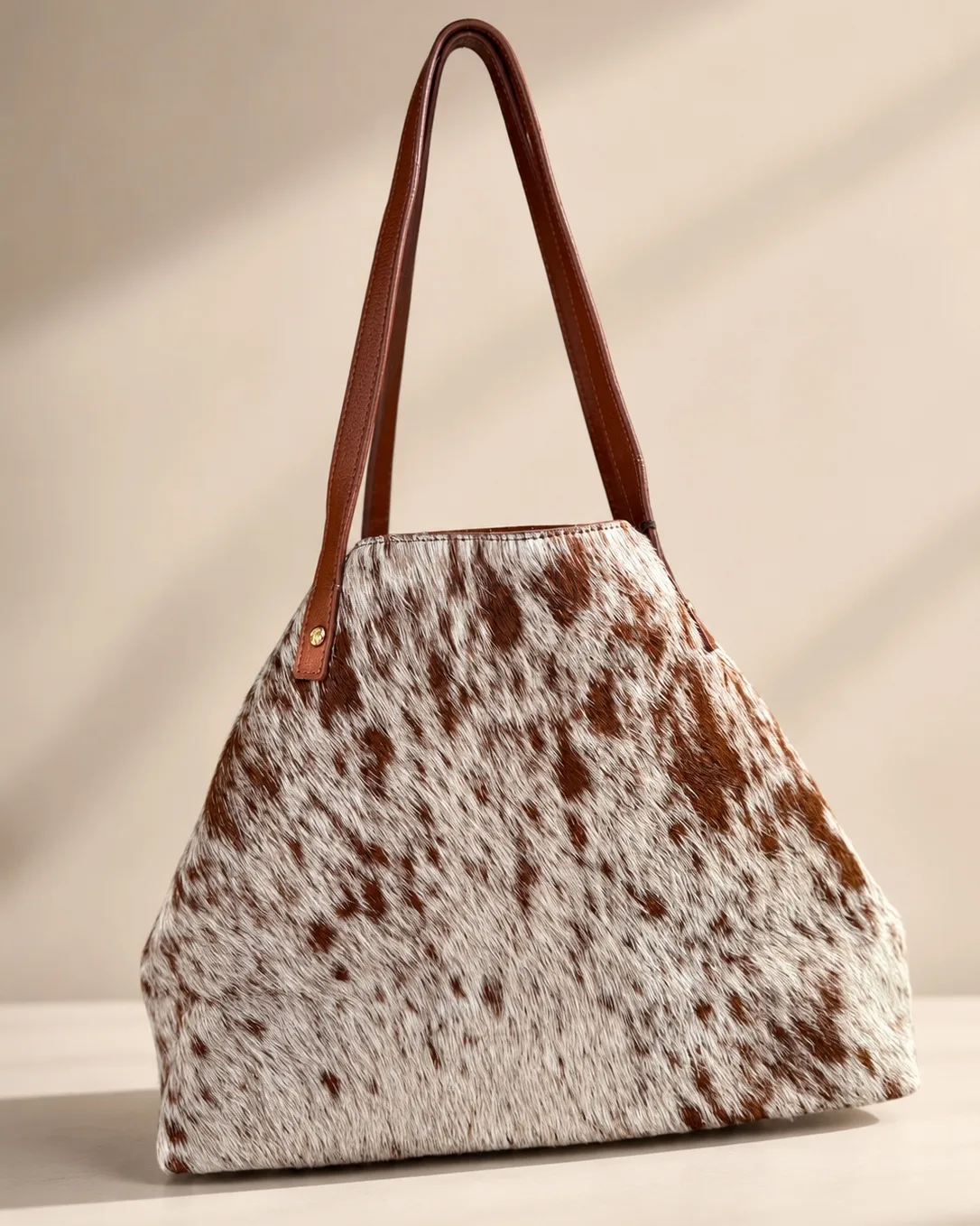 Shopper Jaspeado Cuero Liso