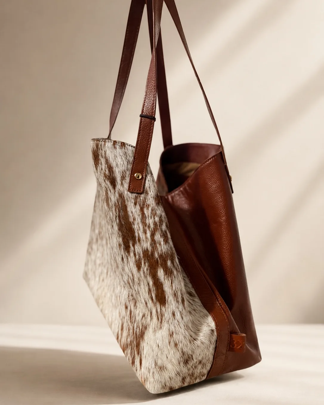 Shopper Jaspeado Cuero Liso