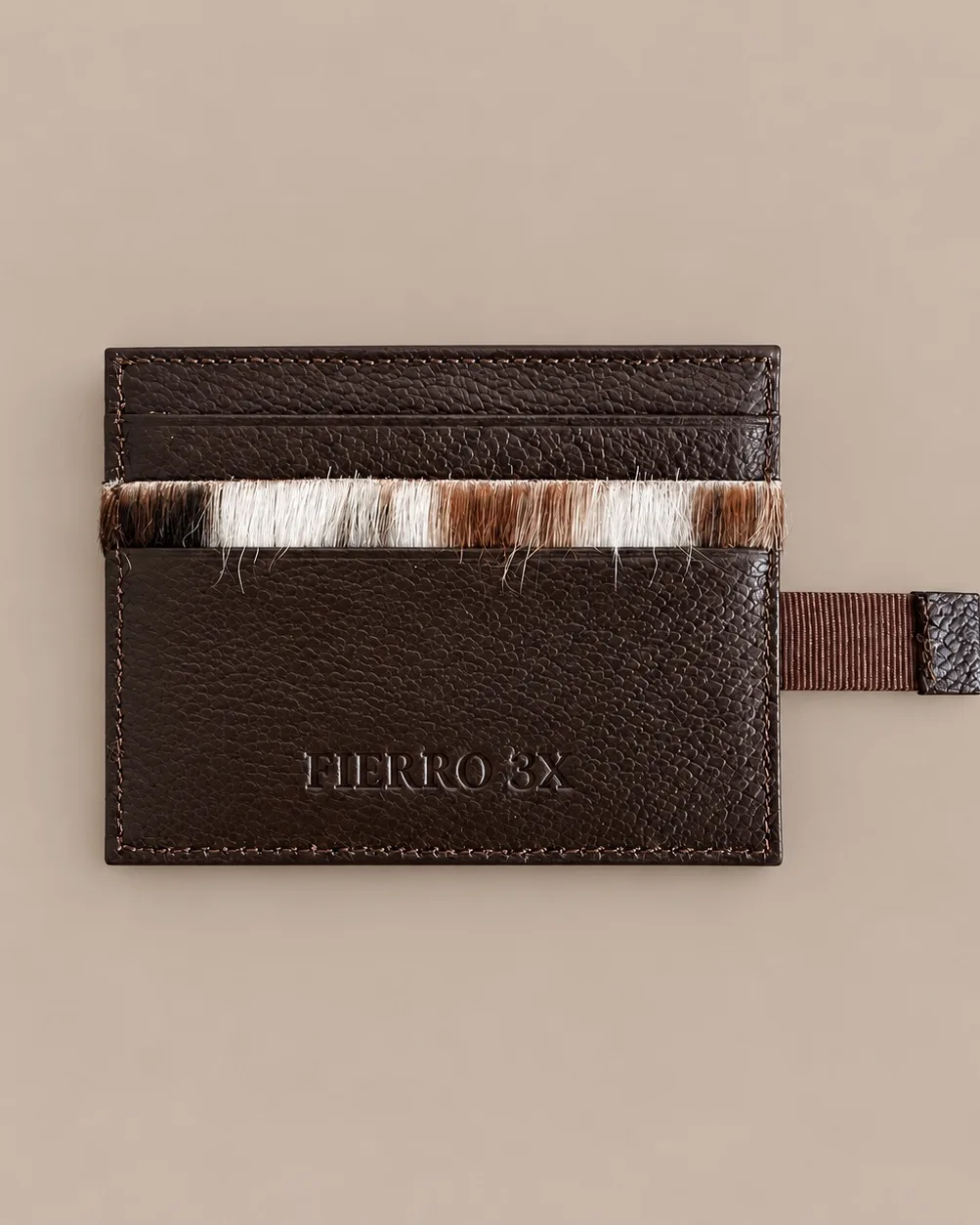 Tarjetero con Pelo Natural