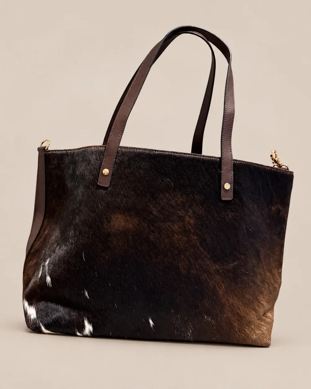 shopper Cuero y Pelo Café
