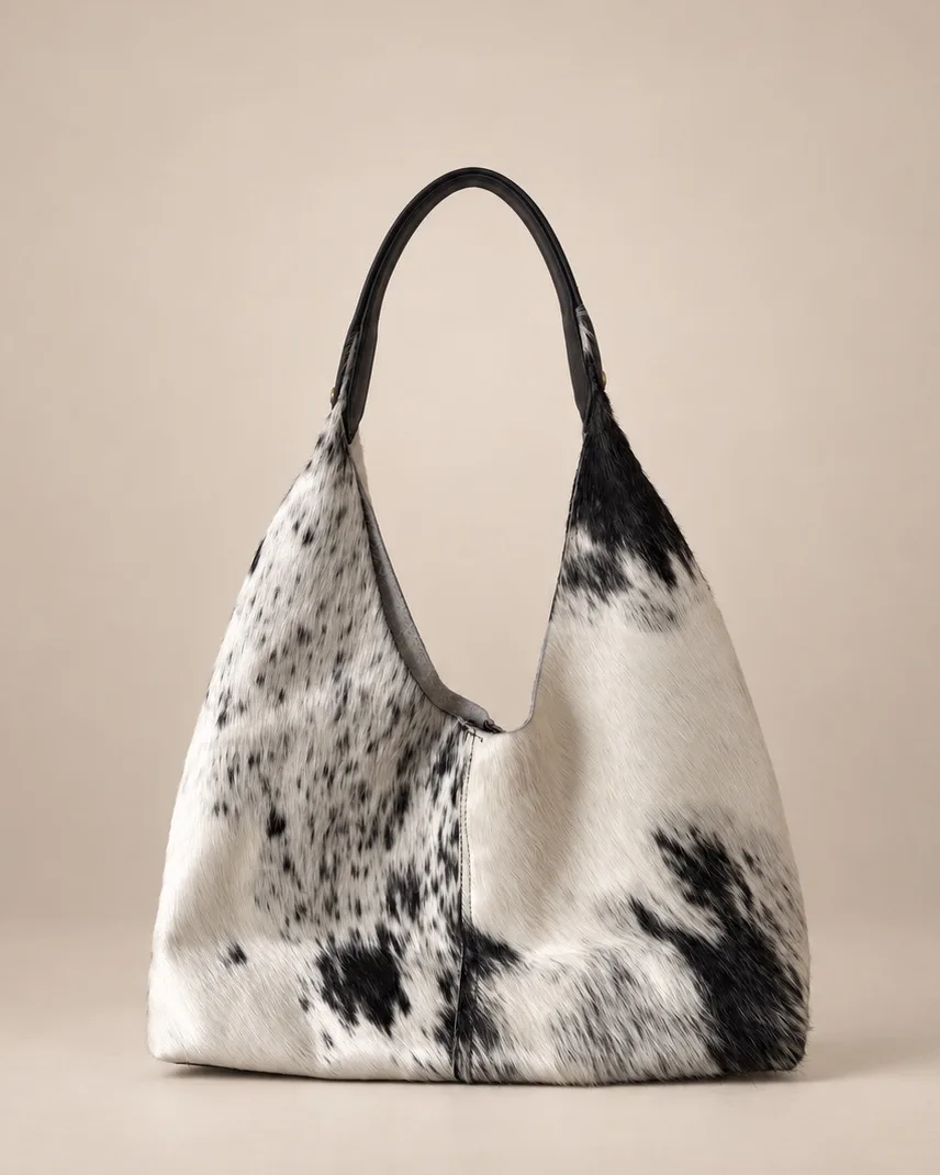 Bolso Hobo Blanco y Negro