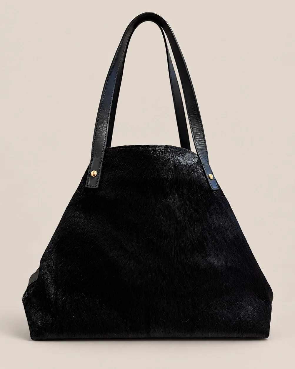 Shopper Pelo y Cuero Negro