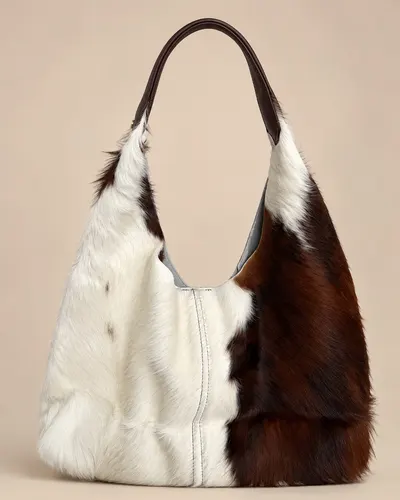 Bolso Hobo café/blanco