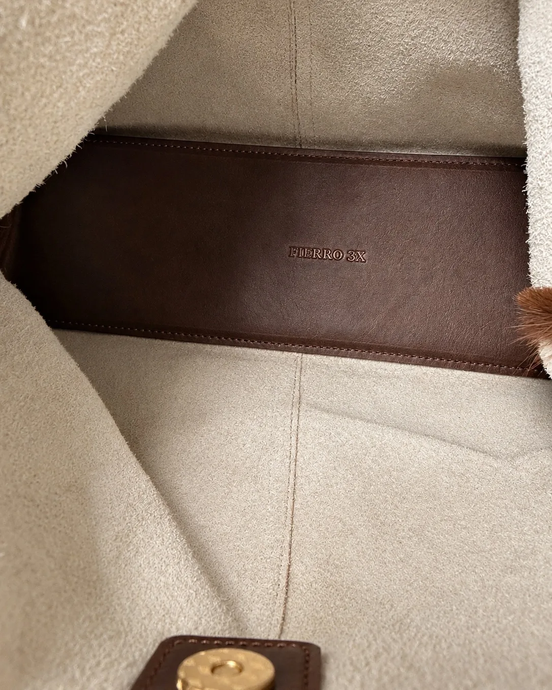 Bolso Hobo café/blanco